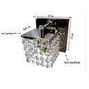 Ver imagem 2 de Lustre Parede Arandela Decorativa em Aço Inox Alto Brilho Pedras Cristais Legitimas