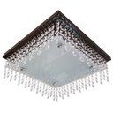 Ver imagem 1 de Lustre teto plafom Sala quarto , acabamento em tabaco com pedras de cristais