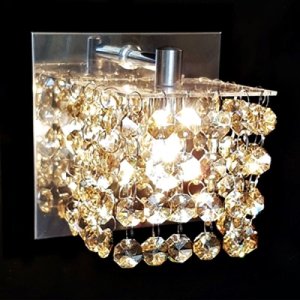 Arandelas Parede com Cristais Chapamgne Base do Cristais Transparente
