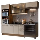 Ver imagem 5 de Cozinha Completa Agata 9 Portas 3 Gavetas MDP 270cm Bege Madesa