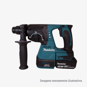 Martelete Combinado 24mm 18v Lxt 3 Funcoes + 2 Bat3ah + Maleta + Carr. Ref.:dhr242rfe - Makita