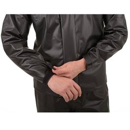 Capa de Chuva Impermeável para Motoqueiro de Pvc Masculino Preto Combate Capuz M - 7