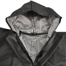 Capa de Chuva Impermeável para Motoqueiro de Pvc Masculino Preto Combate Capuz M - 5