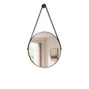 Ver imagem 2 de Espelho Decorativo Redondo com Alça de Couro Sunset Preto - Luapa