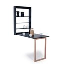 Ver imagem 3 de Mesa Retrátil de Parede com Organizador Madeira e Mdf Preto/mel - Móveis Britz