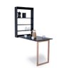 Mesa Retrátil de Parede com Organizador Madeira e Mdf Preto/mel - Móveis Britz - 3