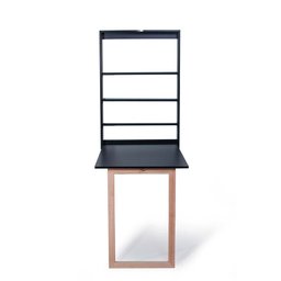 Mesa Retrátil de Parede com Organizador Madeira e Mdf Preto/mel - Móveis Britz - 2
