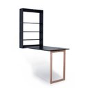 Ver imagem 1 de Mesa Retrátil de Parede com Organizador Madeira e Mdf Preto/mel - Móveis Britz