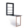 Mesa Retrátil de Parede com Organizador Madeira e Mdf Preto/mel - Móveis Britz - 1