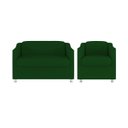 Ver imagem 1 de Kit 01 Poltrona Decorativa Tilla + Namoradeira Sala Espera Cor:Verde
