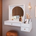 Ver imagem 1 de Penteadeira Suspensa com Nichos e Gavetas Branca Cor:branco