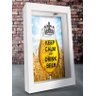 Quadro 2d Porta Tampinha ou Lacre de Cerveja - Keep Calm and Dr - 2
