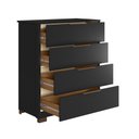 Ver imagem 3 de Cômoda Alia 4 Gavetas com Pés Preto Prime Tx/Amêndola Touch - Demobile