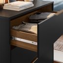 Ver imagem 7 de Cômoda Alia 4 Gavetas com Pés Preto Prime Tx/Amêndola Touch - Demobile