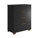 Ver imagem 2 de Cômoda Alia 4 Gavetas com Pés Preto Prime Tx/Amêndola Touch - Demobile
