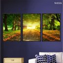 Ver imagem 2 de Kit 03 Quadros Decorativos - Tunel Verde Outono Flnt032k - Vidro com Impressão Uv - 40x60cm