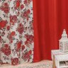 Cortina Floratta 3 Metros x 1,70 Metros Alt Tecido Rústico (P.A.) - Vermelho - 4