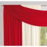 Cortina Sofia 3 Metros x 2,60 Metros Alt Tecido Malha - Vermelho/Palha - 2