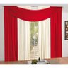 Cortina Sofia 3 Metros x 2,60 Metros Alt Tecido Malha - Vermelho/Palha - 1