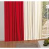 Cortina Sofia 3 Metros x 2,60 Metros Alt Tecido Malha - Vermelho/Palha - 3