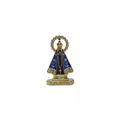 Enfeite Painel Nossa Senhora Aparecida Dourado Marrom 5 Cm