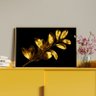 Quadro Decorativo Tela Canvas Flores e Folhas Douradas com Moldura Dourada - 180x100 Cm - 4