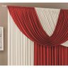 Cortina para Varão Suelen 3 Metros x 2,80 Metros Alt Tecido Malha - Vermelho/Palha - 2