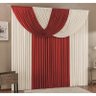 Cortina para Varão Suelen 3 Metros x 2,80 Metros Alt Tecido Malha - Vermelho/Palha - 1