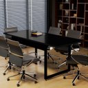 Ver imagem 2 de Mesa de Reunião para Escritório Industrial Pés de Ferro para Sala Executava Notebook e Computador