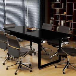 Mesa de Escritório Industrial Tampo Mdf Pés de Ferro 190cm:preto - 2