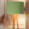 Luminária Tripé Moderna Sala Leitura com Cupula e Pés em Madeira Luxo Ibiza Cor Verde - 3