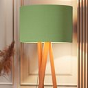 Ver imagem 3 de Luminária Tripé Moderna Sala Leitura com Cupula e Pés em Madeira Luxo Ibiza Cor Verde