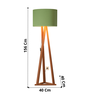 Luminária Tripé Moderna Sala Leitura com Cupula e Pés em Madeira Luxo Ibiza Cor Verde - 6