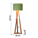Ver imagem 6 de Luminária Tripé Moderna Sala Leitura com Cupula e Pés em Madeira Luxo Ibiza Cor Verde