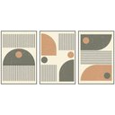 Ver imagem 3 de Quadro Decorativo Minimalista Formas Circulares e Traços Moldura Filete:Moldura Preta/50X75