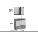 Ver imagem 3 de Conjunto Banheiro c/Espelho Atenas 65cm Amêndoa/Off MGM