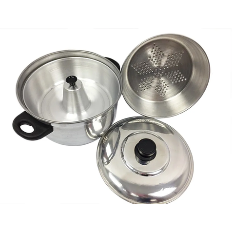 Panela a Vapor Banho Maria Pudim Cuscuz Legumes 3 em 1