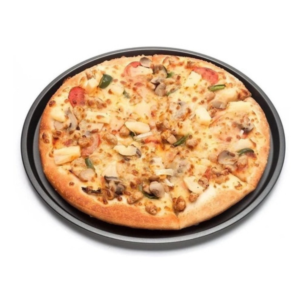Forma De Pizza Assadeira Antiaderente Bandeja Resistente32cm:Preto