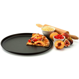 Forma De Pizza Assadeira Antiaderente Bandeja Resistente32cm:Preto - 4