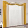 Cortina Para Varão Micaela 3 Metros X 2,80 Metros Alt Tecido Malha - Mostarda - 1