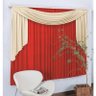Cortina para Varão Isabeli 2 Metros x 1,70 Metros Alt Tecido Malha - Vermelho/Avelã - 1