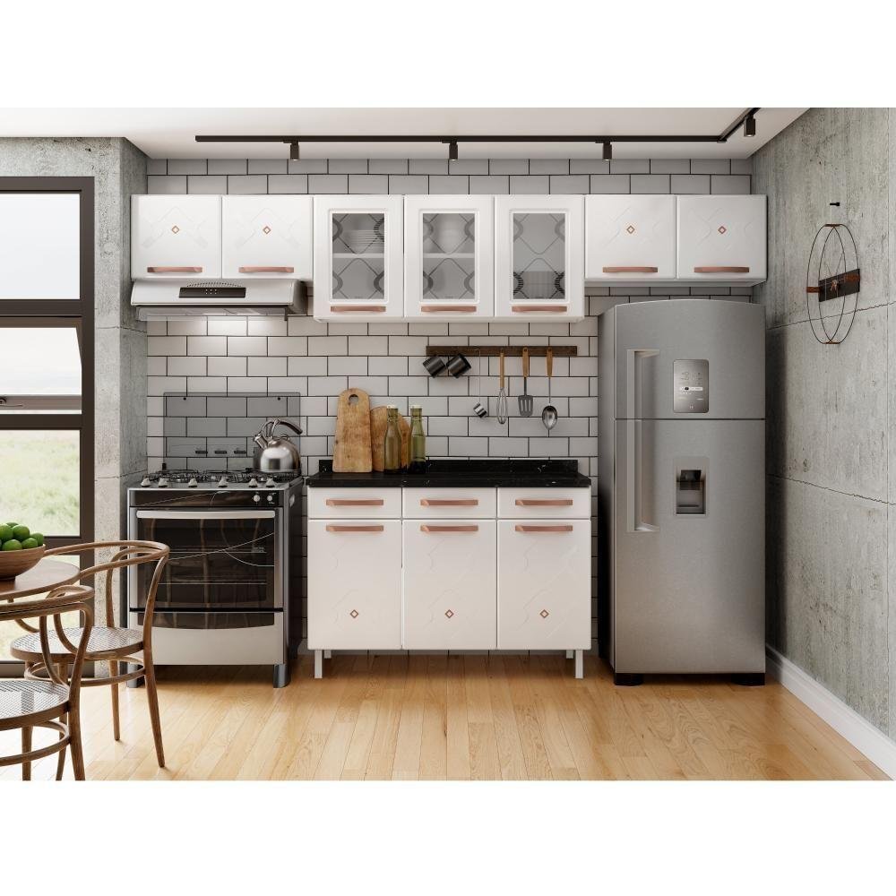Cozinha De Aço Compacta Telasul Mirage New Branco 3 Vidros 4 Peças - 7