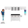 Cozinha De Aço Compacta Telasul Mirage New Branco 3 Vidros 4 Peças - 5