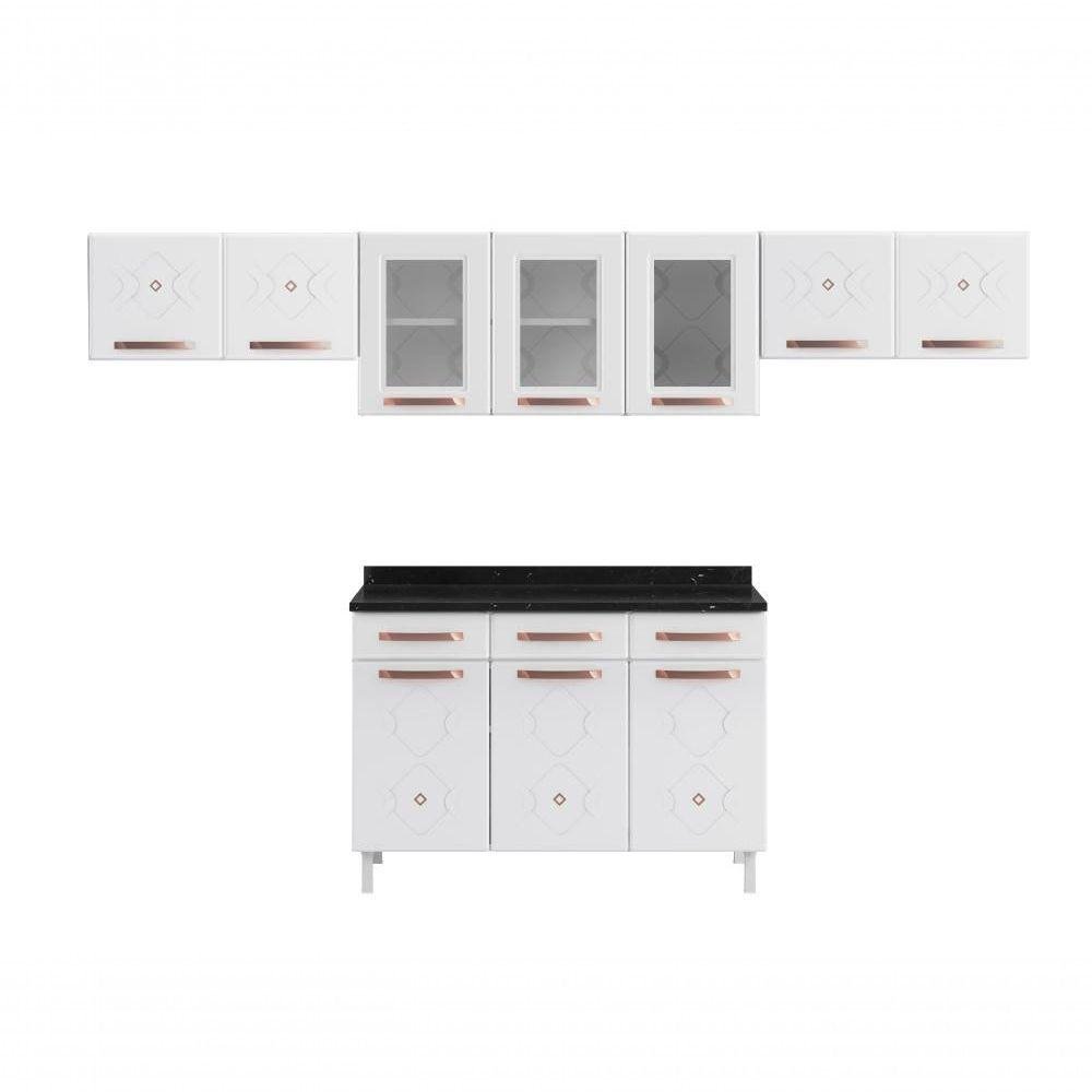 Cozinha De Aço Compacta Telasul Mirage New Branco 3 Vidros 4 Peças - 6