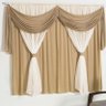 Cortina para Varão Lorena 4 Metros x 2,80 Metros Alt. Tecido Malha Gel - Avelã/Palha - 1