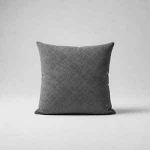 Almofada Cheia Suede Quadriculado 40 X 40 - Cinza
