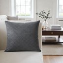 Ver imagem 3 de Almofada Cheia Suede Quadriculado 40 X 40 - Cinza