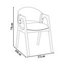 Ver imagem 3 de Kit 6 Cadeiras Decorativa Sala de Jantar Luxo Larissa Facto Fendi - Mozzelar