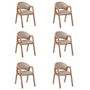 Ver imagem 1 de Kit 6 Cadeiras Decorativa Sala de Jantar Luxo Larissa Facto Fendi - Mozzelar