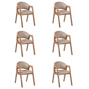 Kit 6 Cadeiras Decorativa Sala de Jantar Luxo Larissa Facto Fendi - Mozzelar